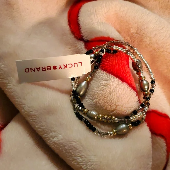 Lucky Brand Bracelet Set of 3 with Pearls NWT - Picture 1 of 4